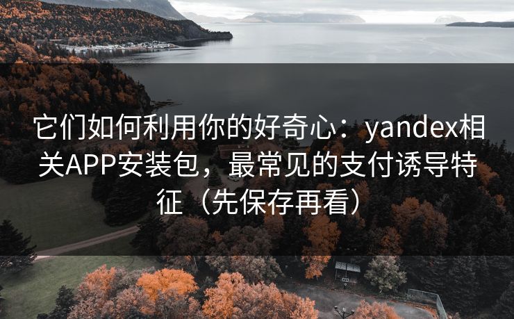 它们如何利用你的好奇心：yandex相关APP安装包，最常见的支付诱导特征（先保存再看）